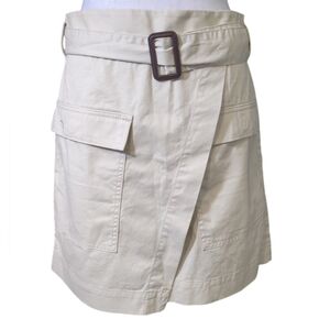 Banana Republic Beige Wrap Skirt with Buckle size 6